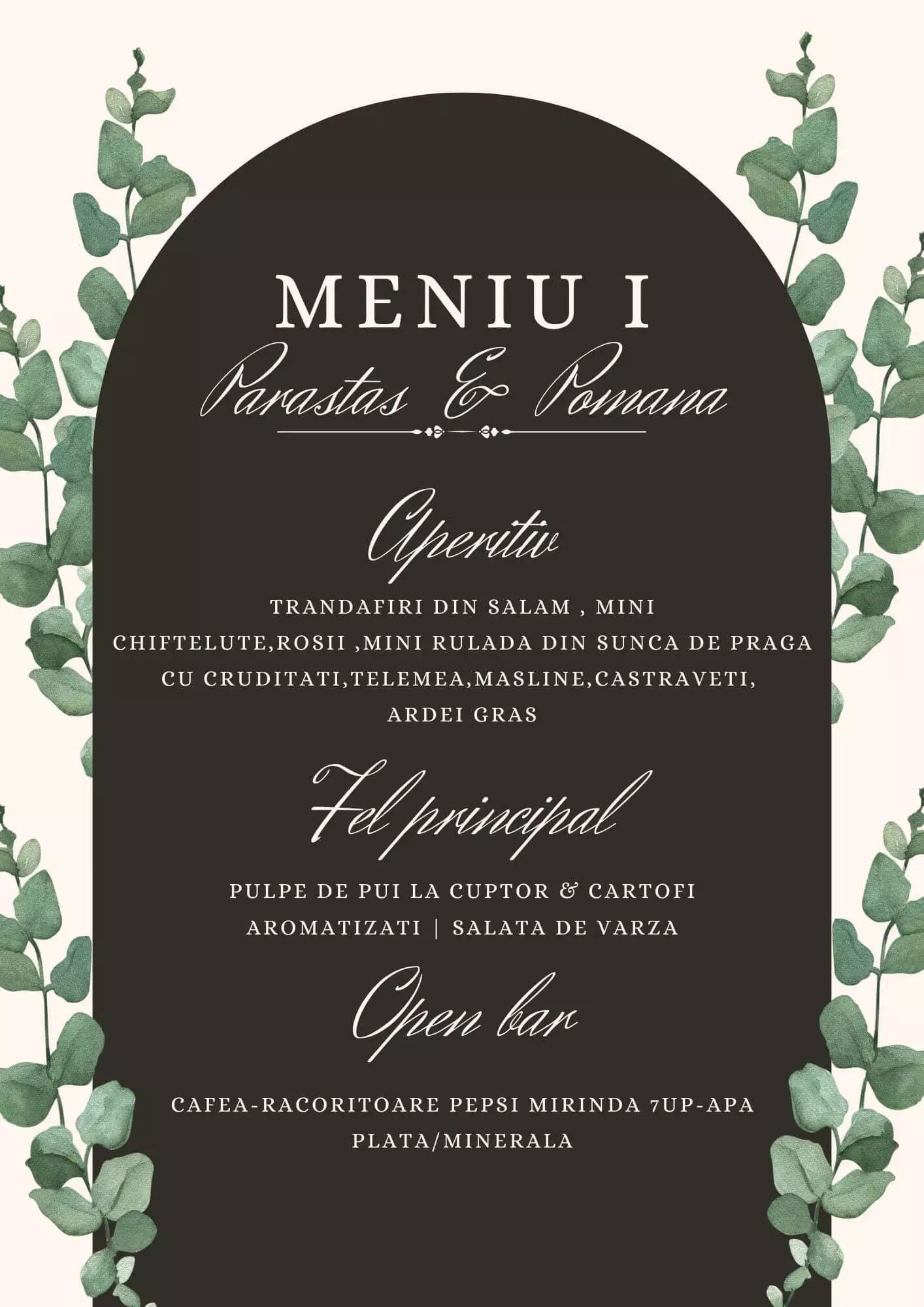 meniu parastas pomana I rosu chiajna militari